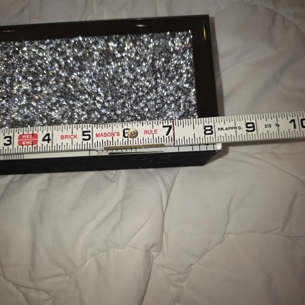 Glam‎ Mirrored Wall Organizer w/ Crushed Crystal Accent